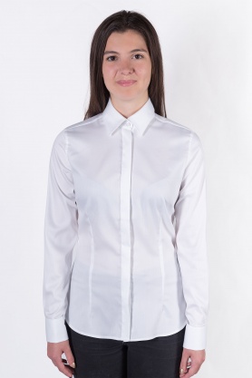 Bluza dama office culoare alb cu maneca lunga