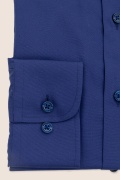Camasa easy-care albastru cerneala uni maneca lunga clasica